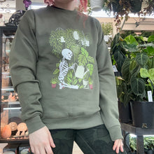 Load image into Gallery viewer, Skeleton Plants Crewneck Sweatshirt - XL - Fatigue Green