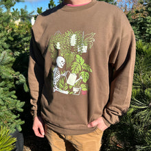 Load image into Gallery viewer, Skeleton Plants Crewneck Sweatshirt - L - Army Brown