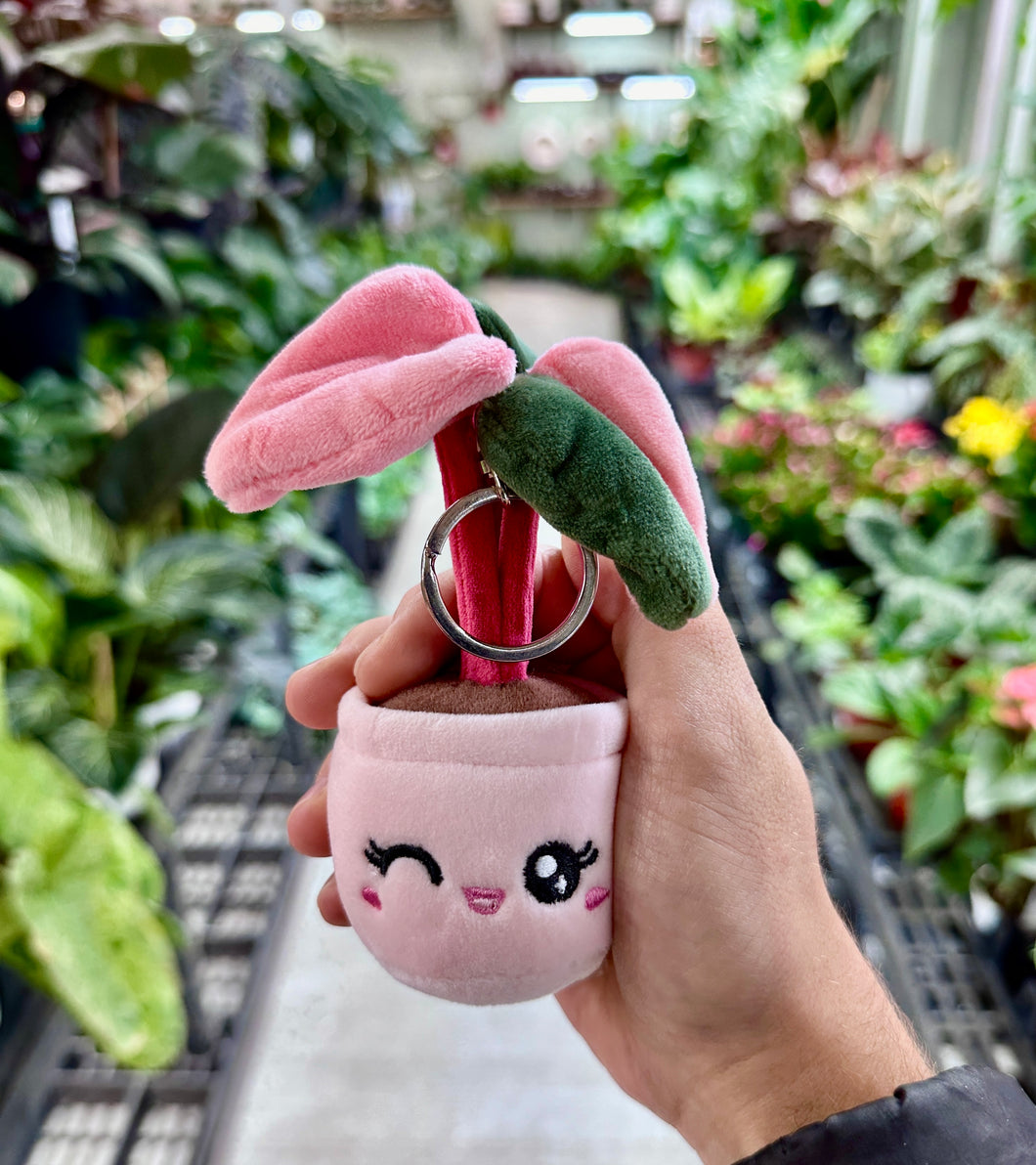 Pink Princess Philodendron Keychain Plush