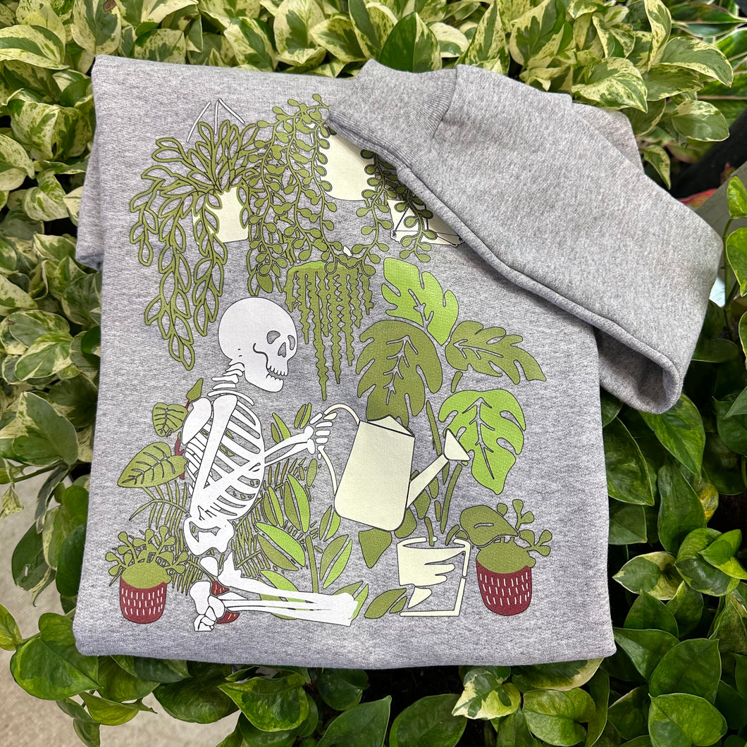 Skeleton Plants Crewnek Sweatshirt - S - Gray