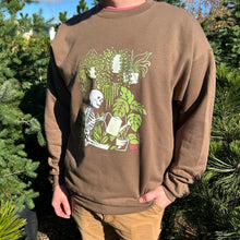Load image into Gallery viewer, Skeleton Plants Crewneck Sweatshirt - M - Army Brown