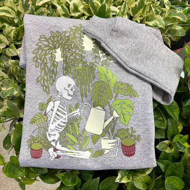 Skeleton Plants Crewneck Sweatshirt - M - Gray