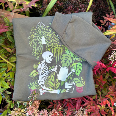 Skeleton Plants Crewneck Sweatshirt - L - Fatigue Green