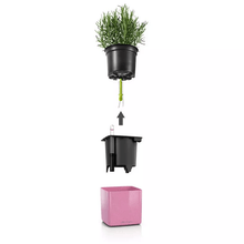 Load image into Gallery viewer, Cube&#39; Self-Watering Planter // Cashmere Cream High-Gloss Glitter